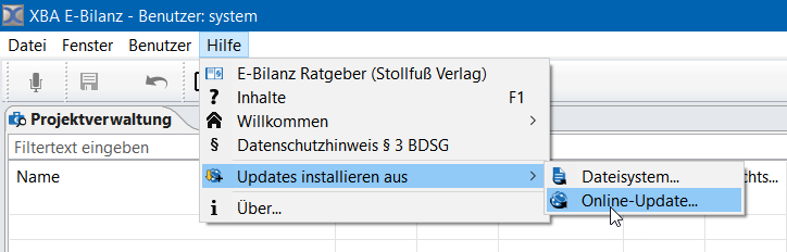 E-Bilanz Online-Update