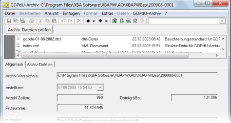 XBA Schnittstelle AO/GDPdU